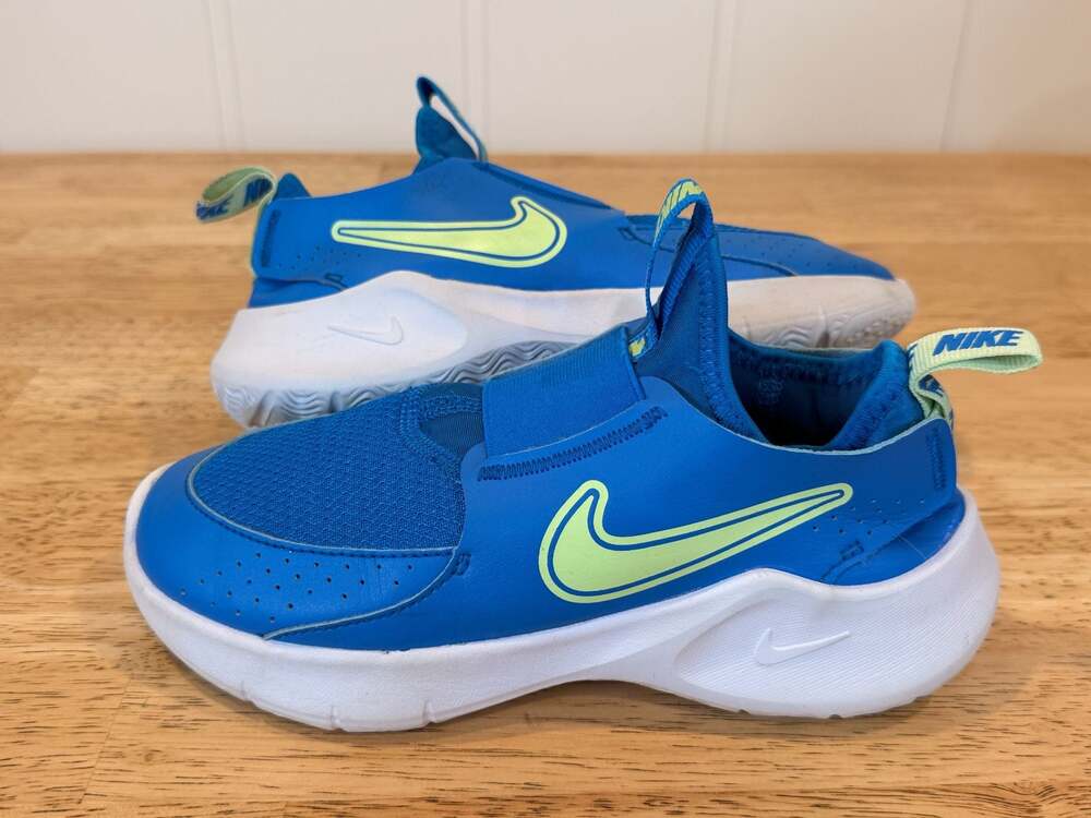 Nike Flex Runner 3 Toddler Shoes Blue and Lime Green Kids 1.5Y